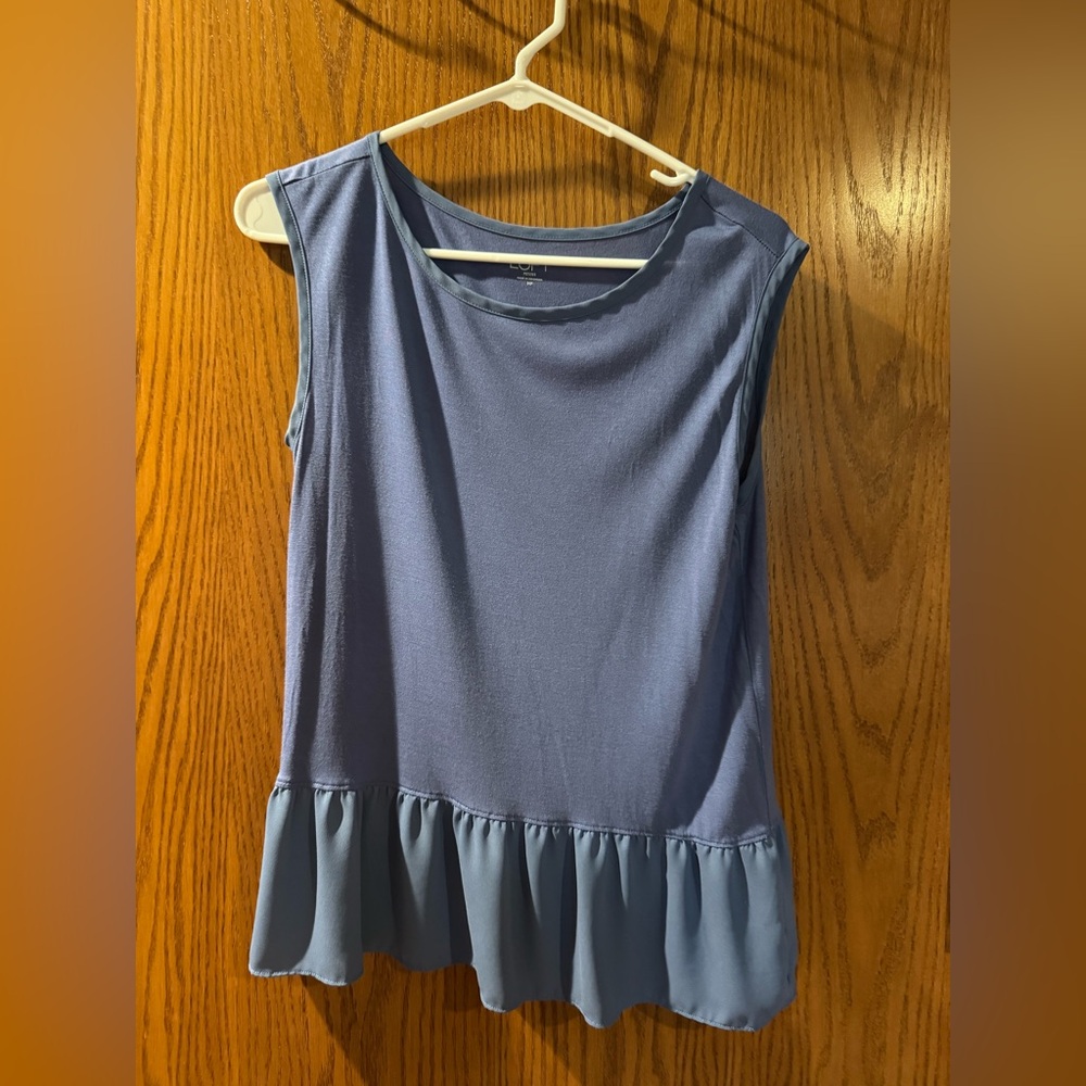 LOFT Petite Slate Blue Knit Top